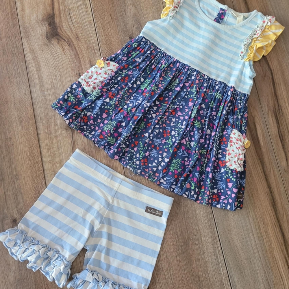 Matilda Jane Blue and Yellow Kids Matching Set